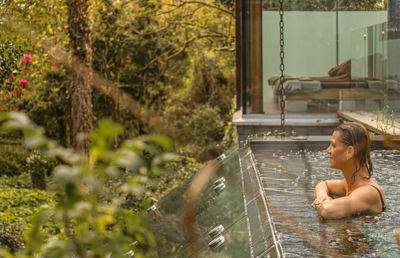 Lady in the Outdoor Pool